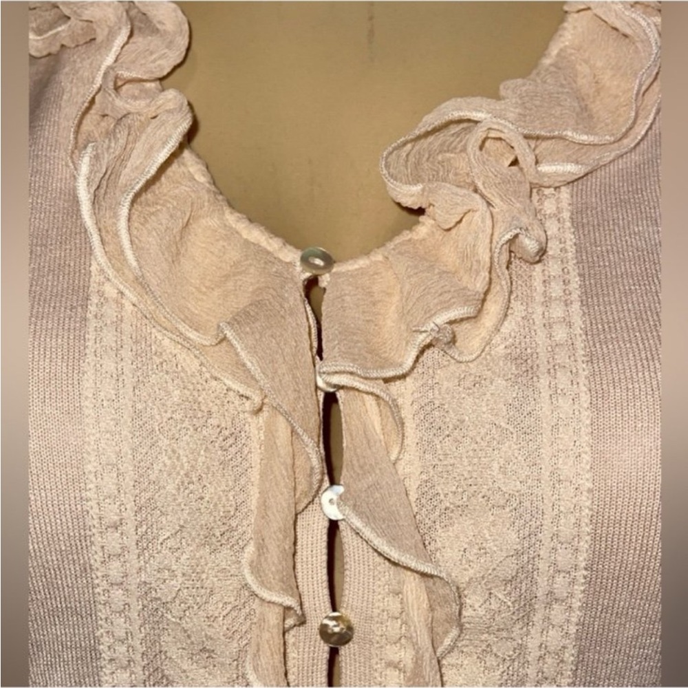 August Silk Cream Ruffled Top - Picture 3 of 11